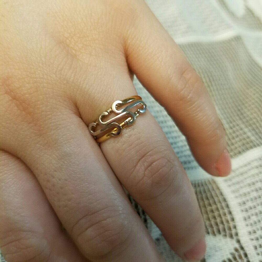 New 18K Gold Filled Ring white/ yellow 7.5